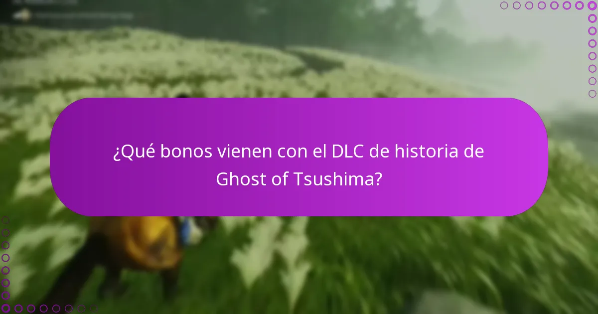 ¿Qué bonos vienen con el DLC de historia de Ghost of Tsushima?